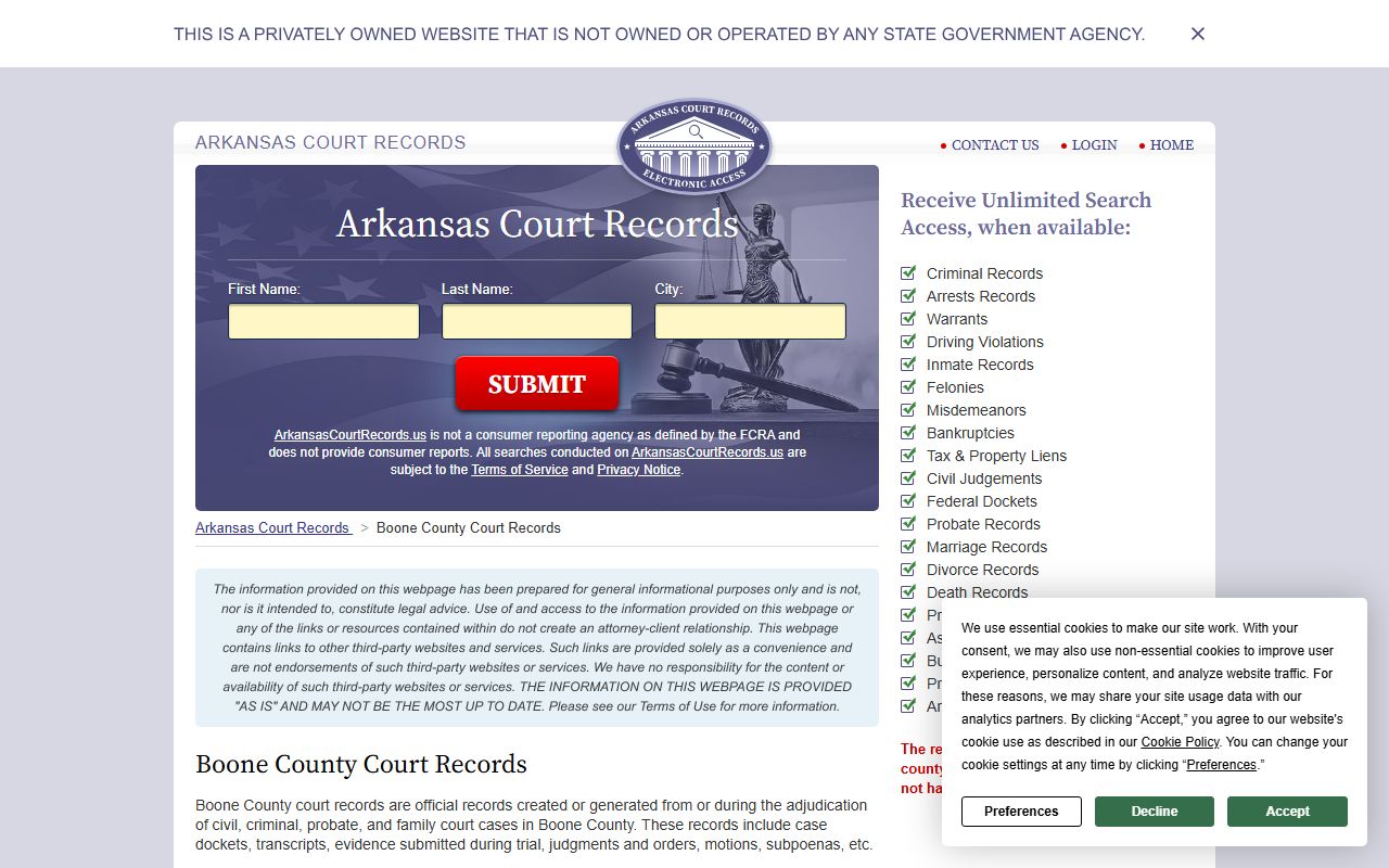 boone county divorce records court records search harrison arkansas