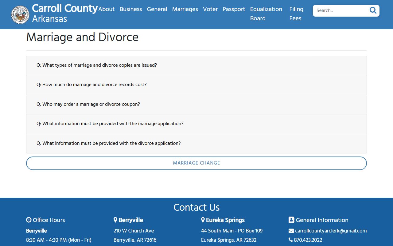 carroll county divorce records county clerk berryville arkansas marriage divorce